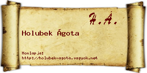 Holubek Ágota névjegykártya